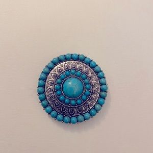 Turquoise and silver western inspired pop socket